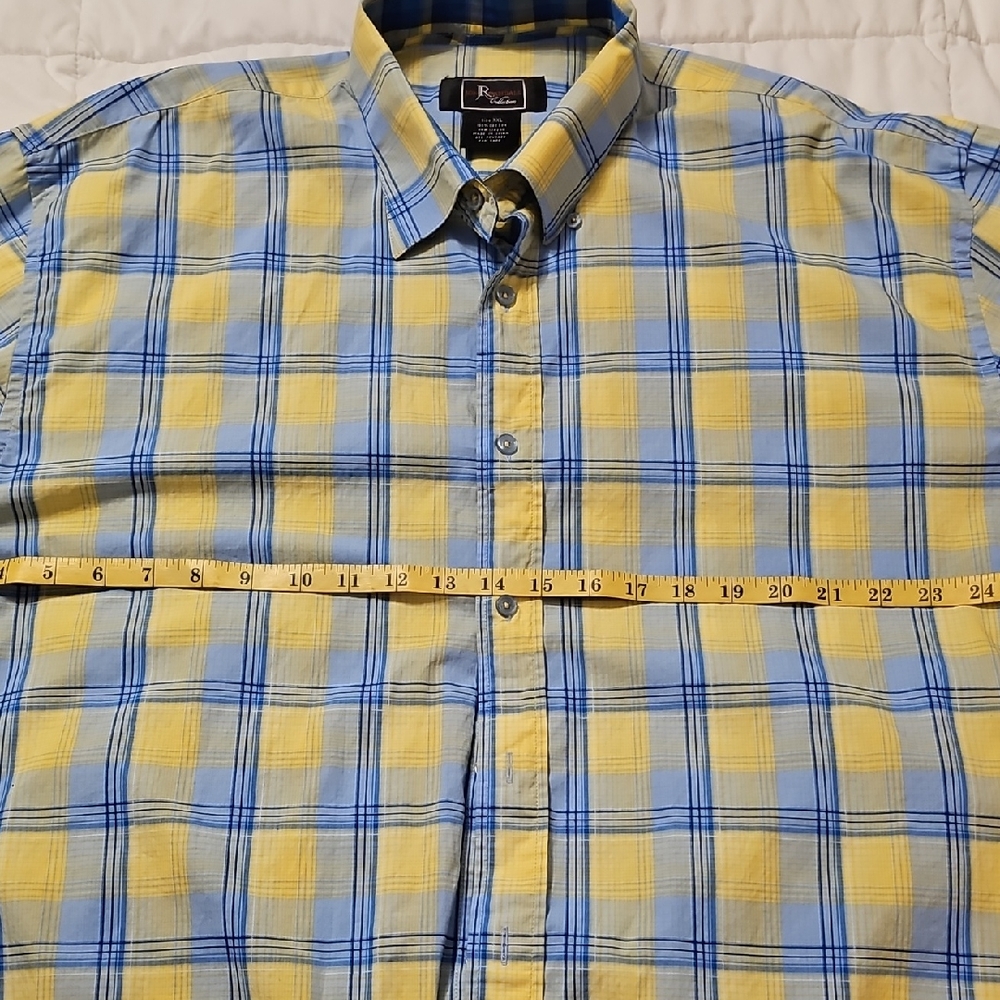 Stylish Blue and Yellow Plaid Men's Shirt